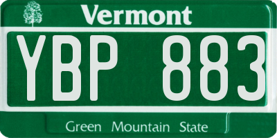 VT license plate YBP883