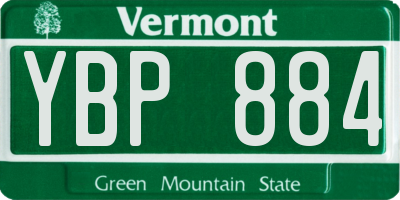 VT license plate YBP884