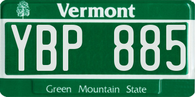 VT license plate YBP885