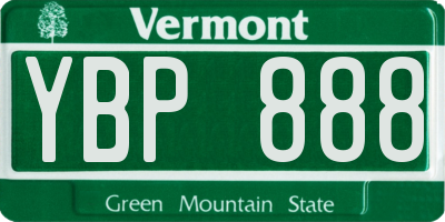 VT license plate YBP888