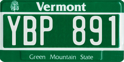 VT license plate YBP891