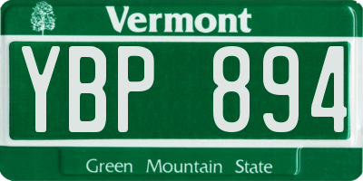 VT license plate YBP894