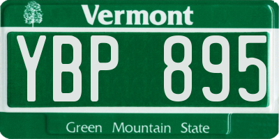 VT license plate YBP895