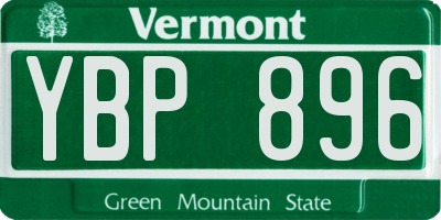 VT license plate YBP896