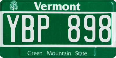 VT license plate YBP898