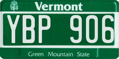 VT license plate YBP906