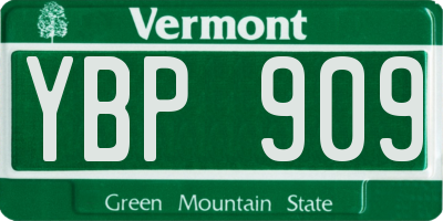 VT license plate YBP909