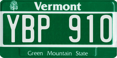 VT license plate YBP910