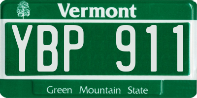 VT license plate YBP911