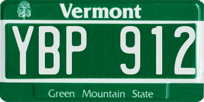VT license plate YBP912