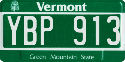 VT license plate YBP913