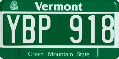 VT license plate YBP918