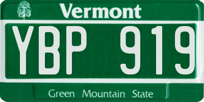 VT license plate YBP919