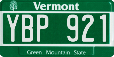 VT license plate YBP921