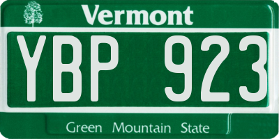VT license plate YBP923