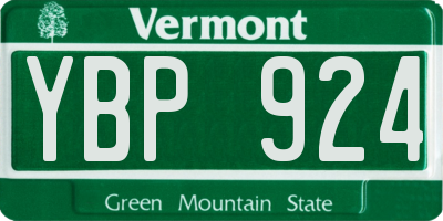VT license plate YBP924