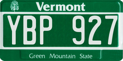 VT license plate YBP927
