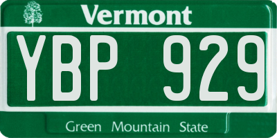 VT license plate YBP929