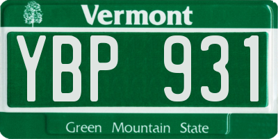 VT license plate YBP931