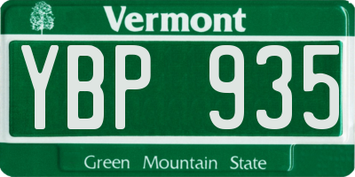 VT license plate YBP935