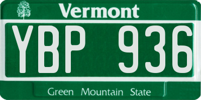 VT license plate YBP936