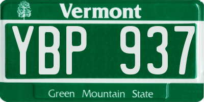 VT license plate YBP937