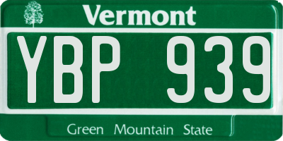 VT license plate YBP939