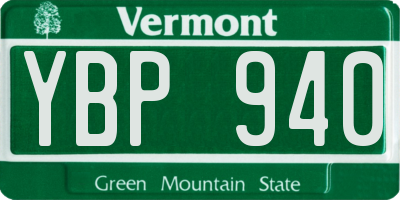 VT license plate YBP940