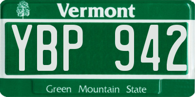 VT license plate YBP942