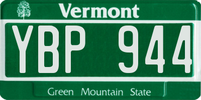 VT license plate YBP944