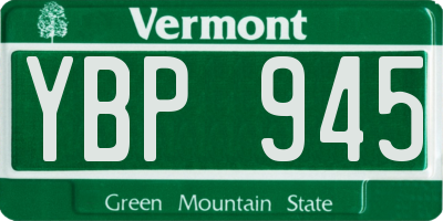 VT license plate YBP945