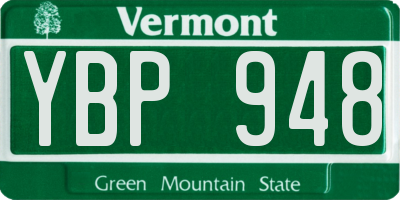 VT license plate YBP948