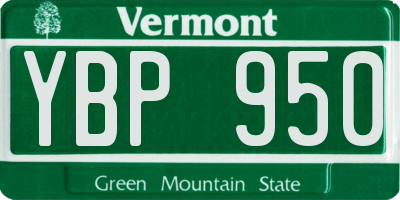 VT license plate YBP950
