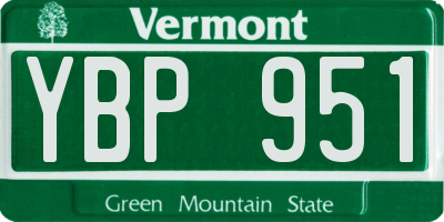 VT license plate YBP951