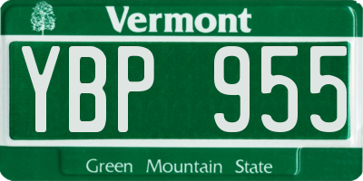 VT license plate YBP955