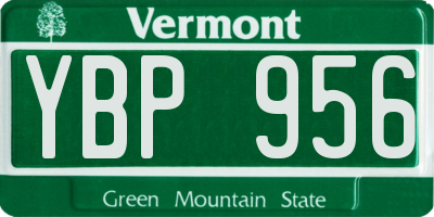 VT license plate YBP956