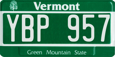 VT license plate YBP957