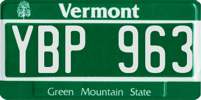 VT license plate YBP963