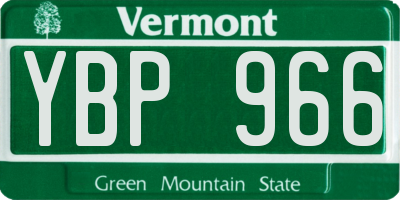 VT license plate YBP966