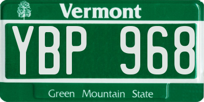 VT license plate YBP968