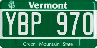 VT license plate YBP970