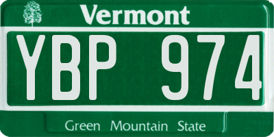 VT license plate YBP974