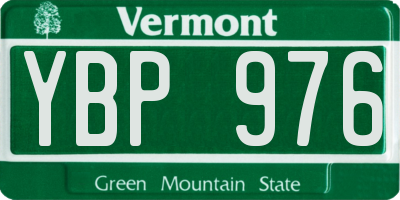 VT license plate YBP976
