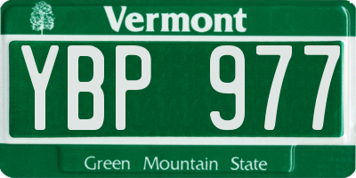 VT license plate YBP977
