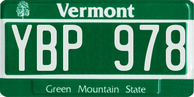 VT license plate YBP978
