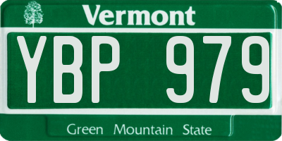 VT license plate YBP979