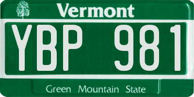 VT license plate YBP981