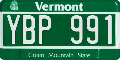 VT license plate YBP991