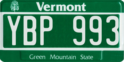 VT license plate YBP993