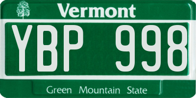 VT license plate YBP998